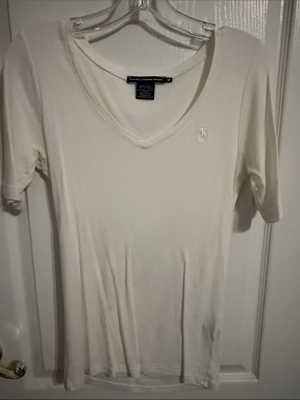 Ralph Lauren Cream V-Neck Short Sleeve Tee